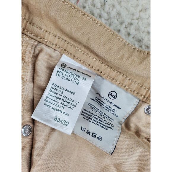 Adriano Goldschmied AG Pants Everett Slim Straight Mens 33x29.5 Beige Khaki - Picture 3 of 14